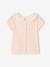 Tee-shirt rayé bébé fille col en broderie anglaise rose 4 - vertbaudet enfant 