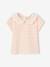 Tee-shirt rayé bébé fille col en broderie anglaise rose 1 - vertbaudet enfant 