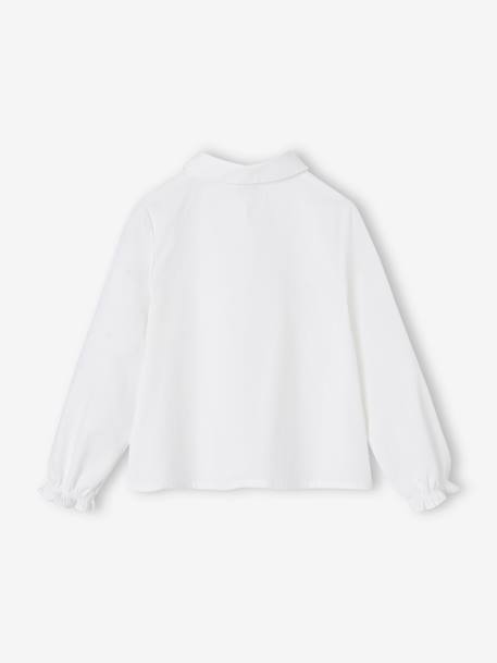 Chemise évasée en popeline fille blanc+bleu ciel 2 - vertbaudet enfant 