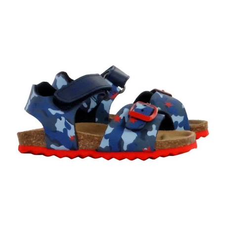 Sandale cuir enfant Geox Chalki - Navy-Rouge ROUGE 3 - vertbaudet enfant 