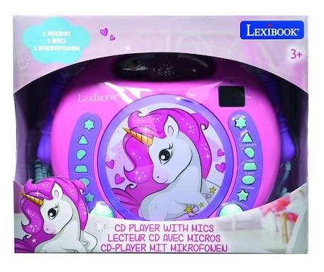 Lecteur CD Karaoké Licorne - LEXIBOOK - Pour Enfant à partir de 3 ans - 2 micros inclus - Rose et Multicolore ROSE 4 - vertbaudet enfant 