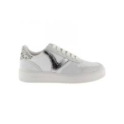 -Baskets pour fille - VICTORIA 1258233 - Talon plat - Cuir blanc - Lacets