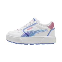 Chaussures-Chaussures fille 23-38-Basket à Lacets Junior Puma Karmen Rebelle Deep Dive - Blanc/Rose-Bleu