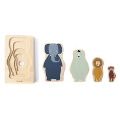 Puzzle Animaux en Bois Trixie - 4 Couches - Pour Enfant à partir de 3 ans  - vertbaudet enfant