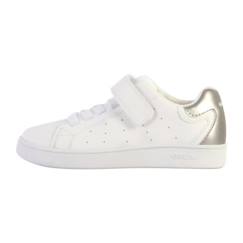 Chaussures-Chaussures garçon 23-38-Baskets, tennis-Basket à Scratch Junior Geox Eclyper - Blanc/Argent