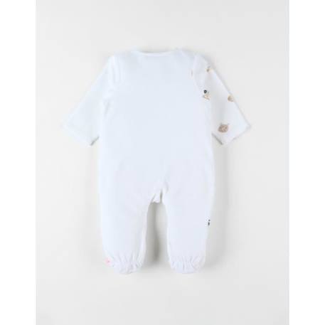 Pyjama 1 pièce ours en velours BLANC 2 - vertbaudet enfant 