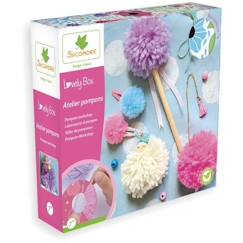 Jouet-Atelier Lovely Box Petit - Sycomore - CRE11045 - Pompons en laine - Pour enfants de 7 ans et plus