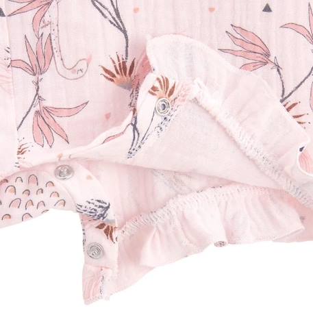 Barboteuse bébé fille et chapeau en gaze de coton Exotic Bird ROSE 4 - vertbaudet enfant 