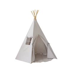 Jouet-Jeux d'imitation-Tentes et tipis-Tente Tipi avec tapis Gris Pigeon