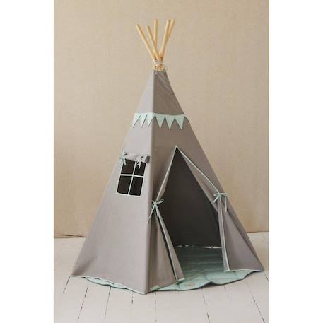 Tipi avec guirlande enfant Moi Mili 'Mint Love' - mint love - TU GRIS 3 - vertbaudet enfant 