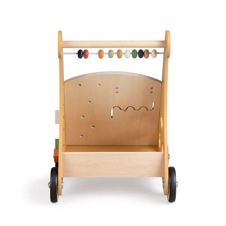 Chariot de marche en bois Faune avec planche d'activités - Trotteur bébé - Sebra JAUNE 4 - vertbaudet enfant 