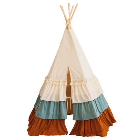 Ensemble tipi enfant Moi Mili Circus - Marron - Tapis inclus MARRON 1 - vertbaudet enfant 