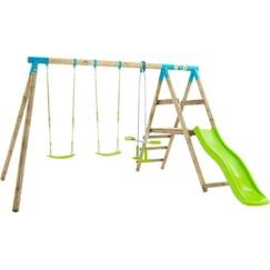 Jouet-Jeux de plein air-Station genêt tp toys 2 balancoires / vis-a-vis / toboggan / kit d'ancrage h.209 cm