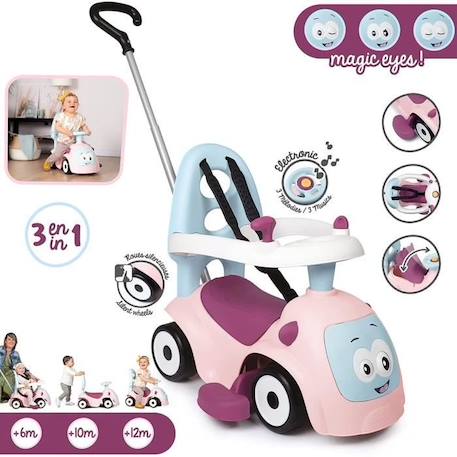 Smoby - Porteur Maestro Balade Rose - Pour Enfant Dès 6 Mois - Evolutif - Roues Silencieuses - Klaxon ROSE 2 - vertbaudet enfant 