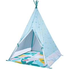 Jouet-Jeux d'imitation-Tentes et tipis-Badabulle Tipi Jungle pour Enfant Anti-UV FPS 50+ Matelas Waterproof Evolutif 100x100x120cm