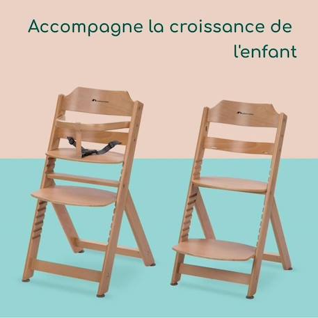 BEBECONFORT Timba Chaise haute bébé, Chaise bois, De 6 mois à 10 ans (30kg), Natural wood BEIGE 4 - vertbaudet enfant 