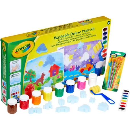 Créatif - CRAYOLA - Mon Coffret de Peinture - Peintures variées non tachantes! Dès 4 ans VERT 2 - vertbaudet enfant 