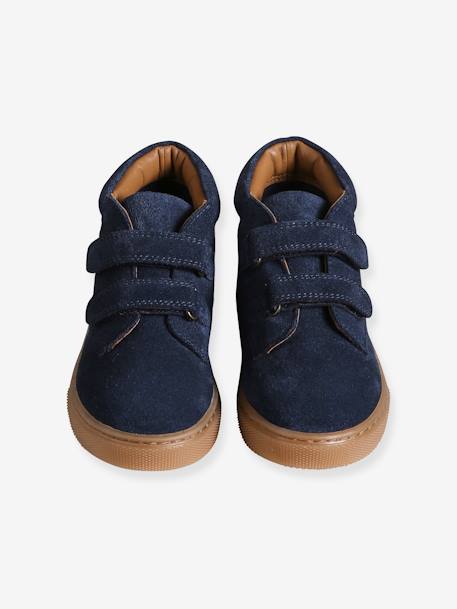 Baskets Mid scratchées cuir garçon marine+marron 4 - vertbaudet enfant 