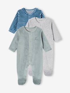 Bébé-Pyjama, surpyjama-Lot de 3 dors-bien en velours ouverture naissance bébé