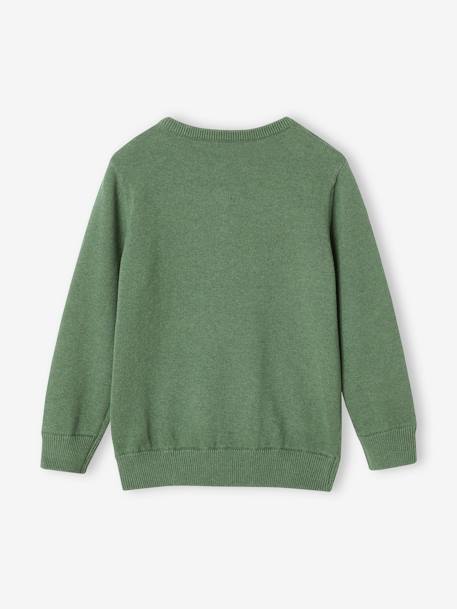 Pull col tunisien garçon bleu chiné+vert chiné 7 - vertbaudet enfant 