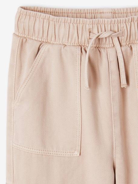 Pantalon cargo fille facile à enfiler gris perle+mauve 3 - vertbaudet enfant 