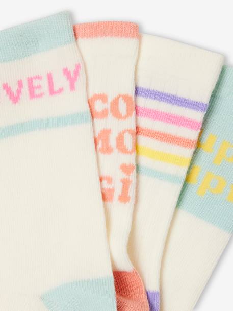 Lot de 4 paires de chaussettes fille écru 2 - vertbaudet enfant 