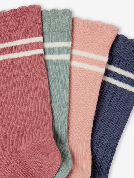 Lot 4 paires de chaussettes sport fille vieux rose 2 - vertbaudet enfant 