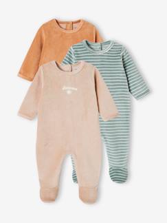 Bébé-Pyjama, surpyjama-Lot de 3 dors-bien en velours bébé BASICS