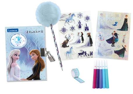 Journal Intime Electronique Reine des Neiges avec effets lumineux et accessoires (stickers, crayon, feutres) VIOLET 1 - vertbaudet enfant 