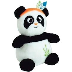 -Peluche bouillotte INDIAN PANDA - JEMINI - H 21 cm - Blanc et noir - Bébé