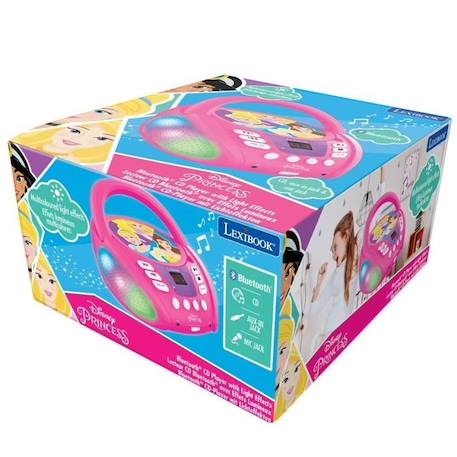 LECTEUR CD Bluetooth Disney Princess - Effets Lumineux - LEXIBOOK ROSE 5 - vertbaudet enfant 