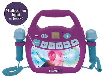 Enceinte Bluetooth La Reine des Neiges - LEXIBOOK - Effets Lumineux, Micros et Batterie Rechargeable VIOLET 3 - vertbaudet enfant 