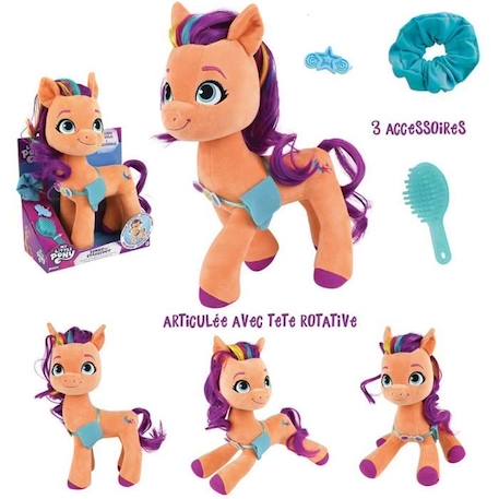 Jemini my little pony peluche sunny articulee +/- 30 cm avec 3 accessoires ORANGE 4 - vertbaudet enfant 