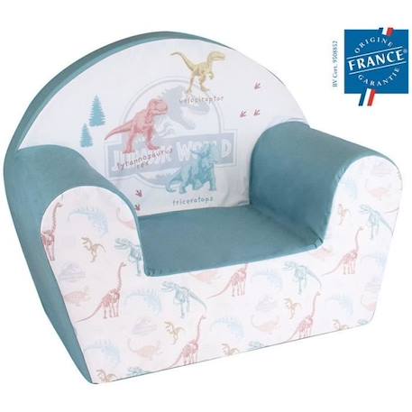 Fauteuil Club dinosaures - FUN HOUSE - Jurassic World - Pour enfant - l.52 x P.33 x H.42 cm BLEU 1 - vertbaudet enfant 