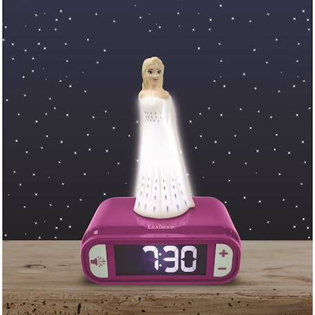 Réveil avec Veilleuse en 3D design Reine des Neiges Elsa et effets sonores VIOLET 3 - vertbaudet enfant 