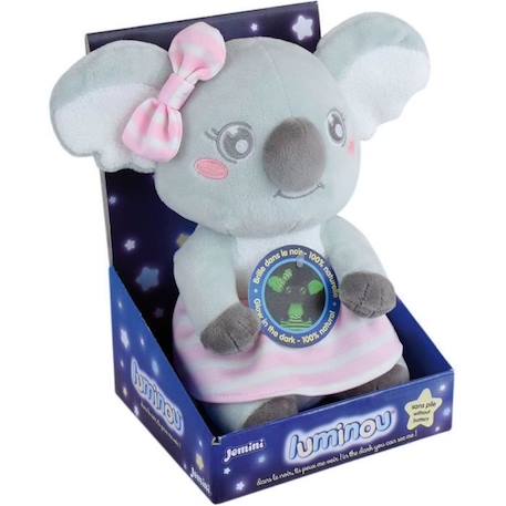 Peluche lumineuse LIMINOU CALLY MIMI KOALA - JEMINI - ± 22 cm - Gris - Bleu, gris et rose - Mixte GRIS 3 - vertbaudet enfant 