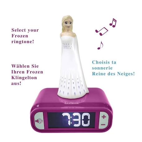 Réveil avec Veilleuse en 3D design Reine des Neiges Elsa et effets sonores VIOLET 2 - vertbaudet enfant 