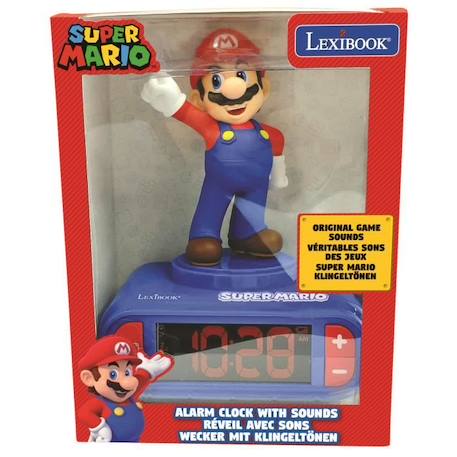 SUPER MARIO - Réveil digital avec veilleuse lumineuse en 3D et effets sonores - LEXIBOOK BLEU 5 - vertbaudet enfant 