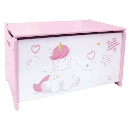 Coffre à jouets Licorne en bois pour enfant - Fun House BLANC 2 - vertbaudet enfant 