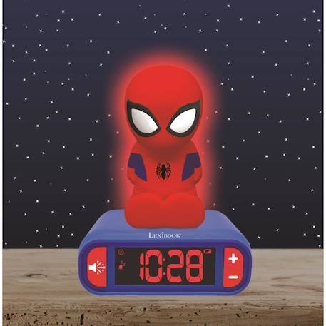 Réveil avec Veilleuse en 3D design SpiderMan et effets sonores ROUGE 2 - vertbaudet enfant 