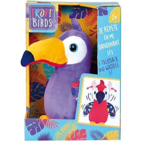 Peluche interactive Toucan TROPI'BIRDS PELUCHE INTERACTIVE - Jemini - environ 20 cm VIOLET 3 - vertbaudet enfant 