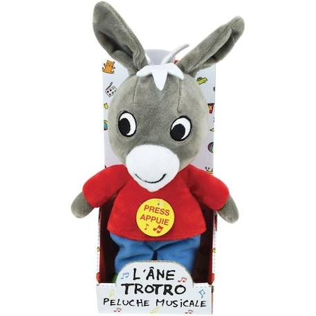 TROTRO Peluche musicale +/- 28 cm GRIS 2 - vertbaudet enfant 