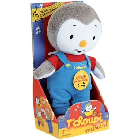 Jemini T'choupi peluche Tchoupi musical +/- 20cm BLEU 2 - vertbaudet enfant 