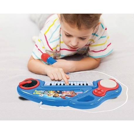 Piano électronique pour enfants La Pat’ Patrouille avec effets lumineux et microphone - 24 touches BLEU 4 - vertbaudet enfant 