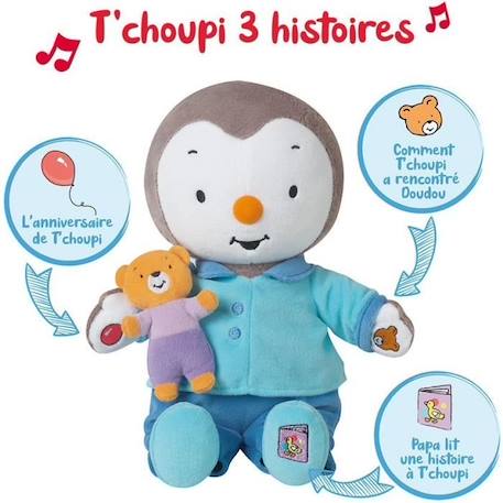 Peluche T'CHOUPI Raconte moi une histoire - JEMINI - ± 30 cm - Bleu - Enfant - Mixte BLEU 4 - vertbaudet enfant 