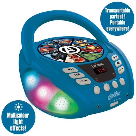 Lecteur CD Bluetooth Avengers - Lexibook - Effets Lumineux - Enfant - Bleu BLEU 4 - vertbaudet enfant 