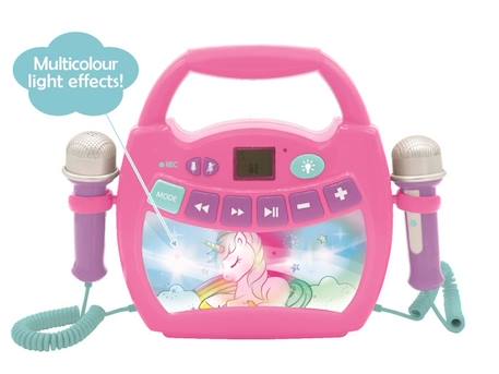 Enceinte Bluetooth Licorne - LEXIBOOK - Effets Lumineux, Micros et Batterie Rechargeable ROSE 3 - vertbaudet enfant 