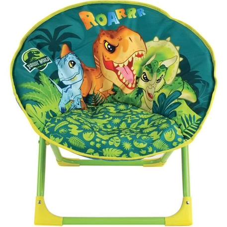 FUN HOUSE JURASSIC WORLD Siege lune dinosaures - Pliable - H.47 x l.54 x P.42 cm - Pour enfant VERT 2 - vertbaudet enfant 