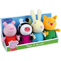 -Coffret peluche Peppa Pig Jemini - Peppa et ses amis - Zuzu Zebra, Mle Rabbit, Candy Cat