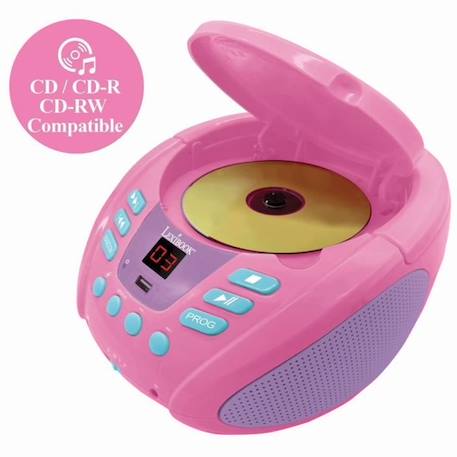 Lecteur CD Portable Bluetooth Licorne avec Effets Lumineux et USB ROSE 5 - vertbaudet enfant 